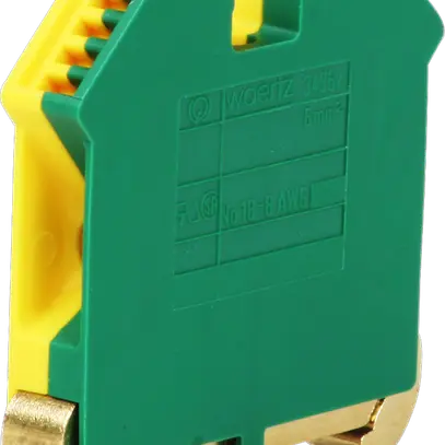 Morsetto di terra componibile Woertz 2.5…6mm² vite 2×1 DIN 35mm verde/giallo 
