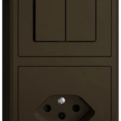 Combinazione AP EDIZIO.liv SNAPFIX® 2×1 140×74mm schema 1/3+3/1L+1×T13 marrone 