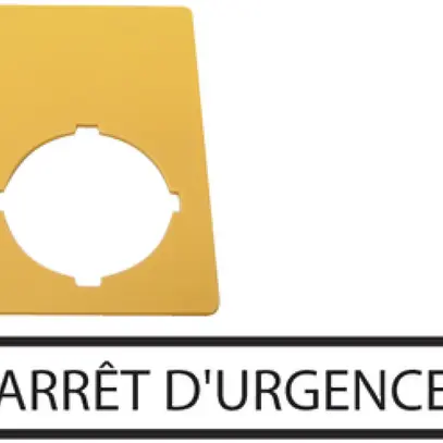 Placchetta indicatrice ETN RMQ ARRÊT D'URGENCE, giallo 