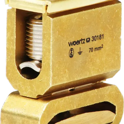Borne de terre joignable Woertz 70mm² raccordement à vis 2×1 rail DIN 35mm 