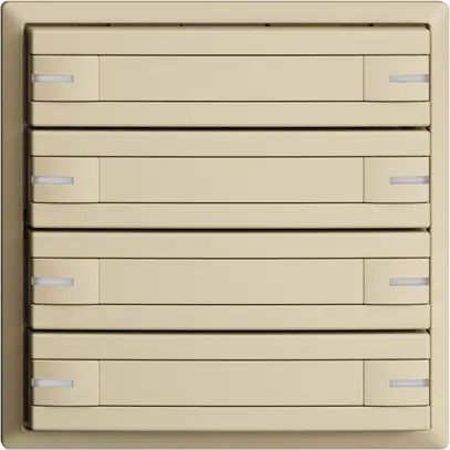 Poussoir ENC KNX 8× EDIZIOdue vanille RGB avec LED avec insert papier 