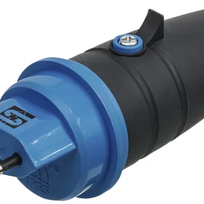 Spina Steffen T13 IP55 10A 250V, antracite/blu chiaro 