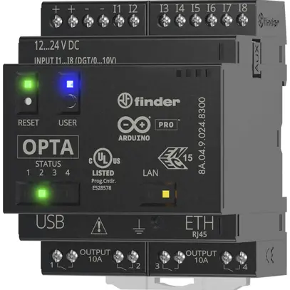 Module logique PLC Finder 8A.04 OPTA LITE, 12…24VDC, 8DI/AI 4DO (10A/250V) 