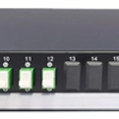 Breakoutbox 19" Dätwyler OV-SV 12×LSH/APC vert OS2 décalé 1UH noir 