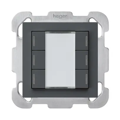 UP-Taster kallysto B KNX 6× RGB LED s/e-link anthrazit 