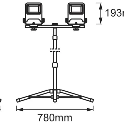 Projecteur LED LEDVANCE WORKLIGHT TRIPOD 2×30W 2×2700lm 4000K IP65 VWB 