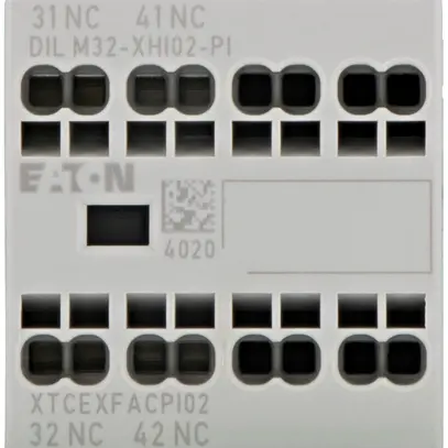Contact auxiliaire Eaton, 2P, Ith=16A, 2O, fixation frontale, bornes Push-in 