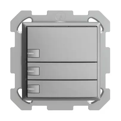 Poussoir KNX RGB ENC EDUE, 250mW, a.LED RGB, 3×poussoir, comm.1×touche, si 