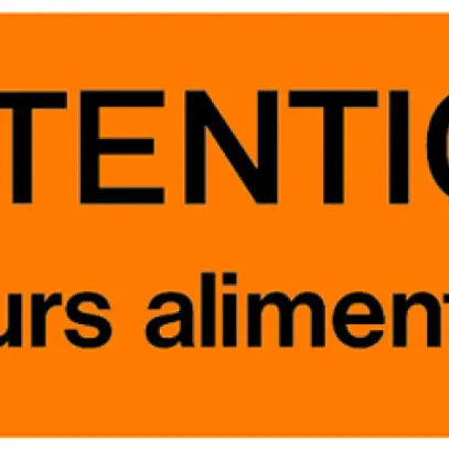 Warnaufkleber ATTENTION plusieurs alimentations 80×30mm selbstklebend rot 