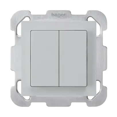 Poussoir ENC kallysto 2×A-R/1P gris clair avec plaque de fixation 