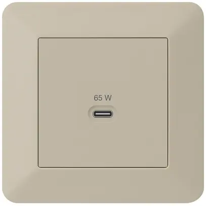 Presa di ricarica USB INC Hager kallysto.trend tipo C 65W 3250mA beige 