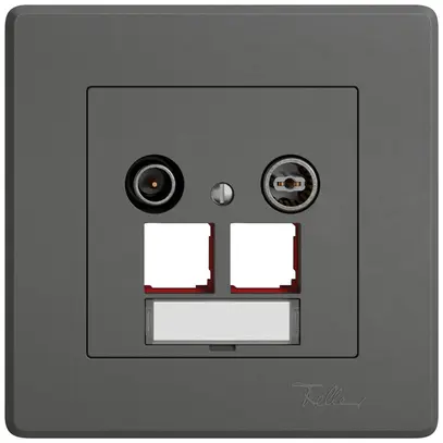 Prise multimédia ENC TV-R EDIZIO.liv SNAPFIX® EASYNET p.2×RJ45 S-One 15dB grf 