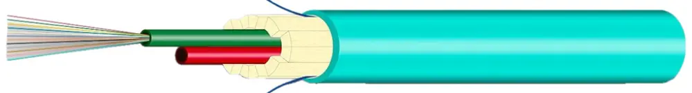 Câble FO Universal H-LINE Eca 6×G50/125 OM3 Ø7.5mm 1500N turquoise 