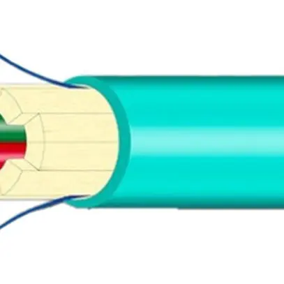 Kabel FO Universal H-LINE Eca 12×G50/125 OM3 Ø7.5mm 1500N türkis 