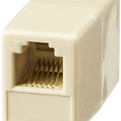 Adattatore f-f 2×RJ12 1:1 6P4C non schermato, bianco 