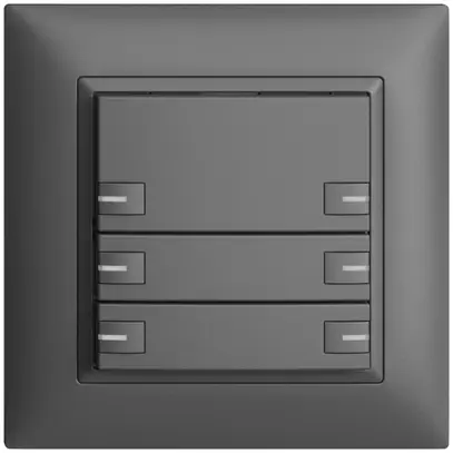 Pulsante INC KNX 6×EDIZIOdue grigio scuro RGB con LED 