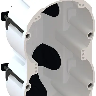 Boîte pour paroi creuse AGRO Quickbox ECON Pro, 2×1 Ø83mm hermétique blanc 