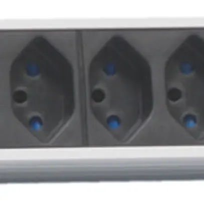 Presa multipla alu 19" 8×T13 3×1mm² con 2×USB 