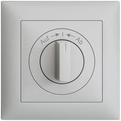 Kit frontale EDIZIOdue Auf->I<-Ab grigio chiaro 88×88mm per pulsante girevole 