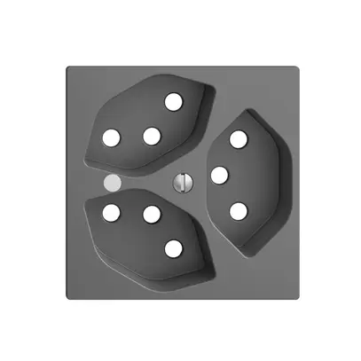 Kit frontal EDIZIOdue gris foncé 60×60mm 3×T13, lentille, 