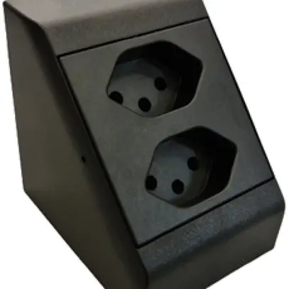 Prise AP 2×type 13 JANUS 10A 250V sans câble en matière synthétique noir 