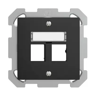 UP-Montageset EDIZIOdue Geradeauslass, für 2×RJ45 freenet, schwarz 