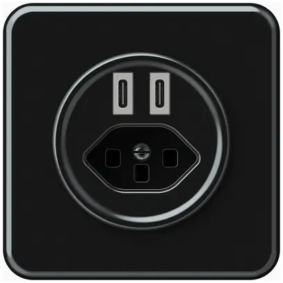 Prise de charge USB ENC origin 2×USB-C 3000mA 5V avec type 23 noir 