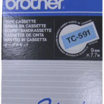 Cassette ruban TC 9mm×7.7m bleu/noir 