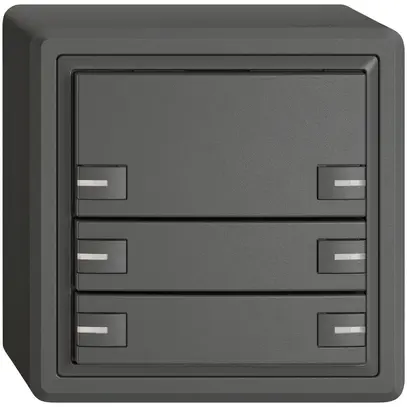 Poussoir KNX RGB AP EDIZIO.liv SNAPFIX® capteur temp.RGB-LED 6× comm.1T grf 
