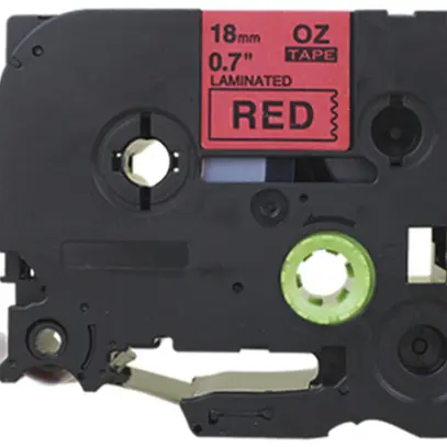 Schriftbandkassette kompatibel zu OZE-441, 18mm×8m, rot/schwarz 