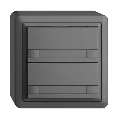 Poussoir KNX RGB AP EDUE, 250mW, s.LED, papier, 2×poussoir, comm.2×touches, grf 