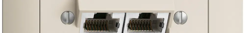 Presa INS 2×RJ45/s 4P sep.EDIZIOdue crema ITplus 