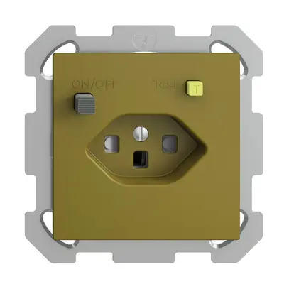 Presa INC EDIZIOdue T23 FI 30mA FM, shutter olive 