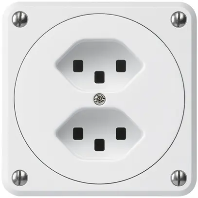 Presa INC robusto 2×tipo 23 bianco senza copercchio per combinazione 