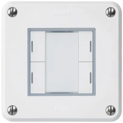 Poussoir ENC robusto C KNX 4× LED RGB s/e-link blanc 