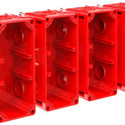 Scatola per cassaforma CRALLO-LEU 378×178×73mm 4×2 senza alogeni rosso 