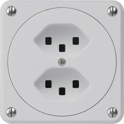Presa INC robusto 2×tipo 23 grigio senza copercchio per combinazione 