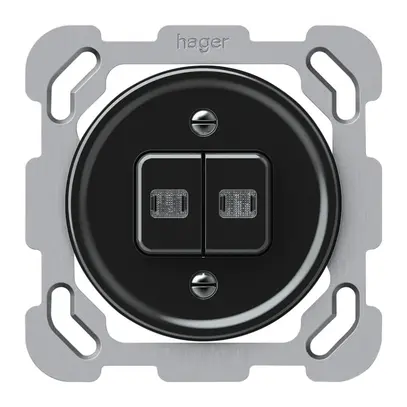 Interruttore a pulsante luminoso INC origin sch 1 (3+3) 2×LED 77×77mm nero 