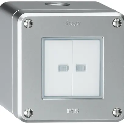 Interruttore AP robusto IP55 schema 3+3 2×illuminato alluminio 