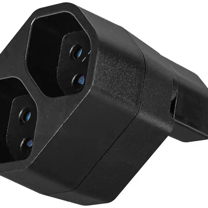 Spina multipla LINE 2×T13 girevole 320° 10A 230V IP20 nero 