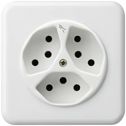 Presa INC basico 3×tipo 13/1 bianco con protezione bambini 