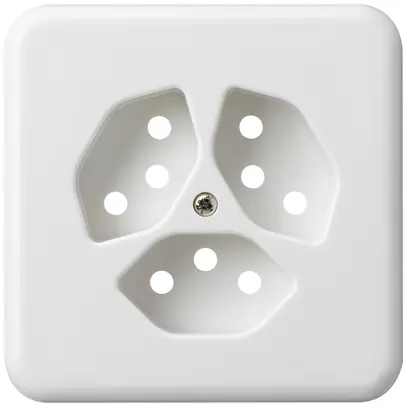 Placca di copertura basico 3×tipo 13 bianco con protezione bambini 