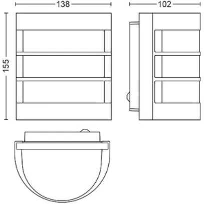 Applique Philips Calgary E27 1×60W IP44 acier fin 