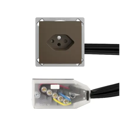 Presa INS EDIZIOdue T13 L3 coffee per cavo piatto Technofil 