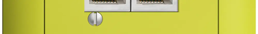 Scatola INC 2×RJ45/s 4P sep. EDIZIOdue R&M swissline lemon 