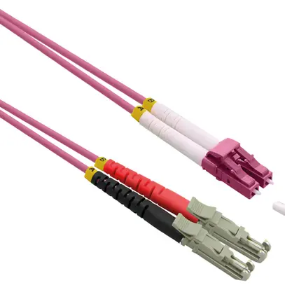 Câble patch FO ROLINE 2×OM4 LSH/LC LSZH violet 10m 