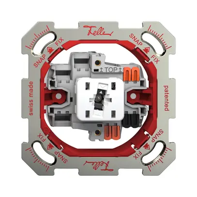 Interrupteur à poussoir lumineux ENC Feller SNAPFIX® 3/1L lent.lat.LS bc 