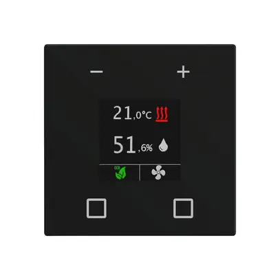 Thermostat d'ambiance station second. KNX ENC MDT CN-RTN60S16.01 écran noir mat 