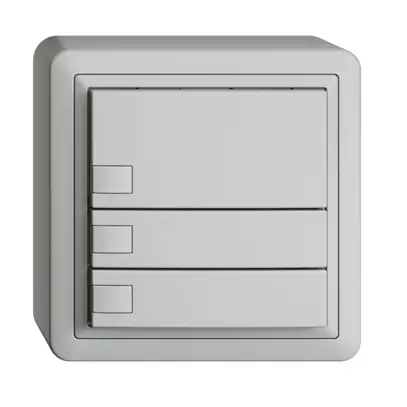 Poussoir KNX RGB AP EDUE, 250mW, s.LED, 3×poussoir, comm.1×touche, grc 