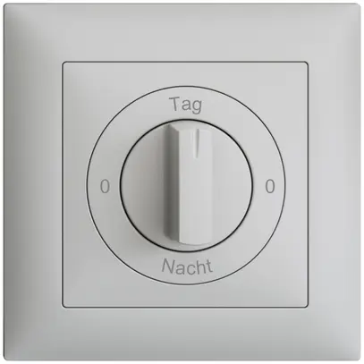 Frontset 0-Tag-0-Nacht EDIZIOdue hellgrau 88×88mm für Drehschalter 